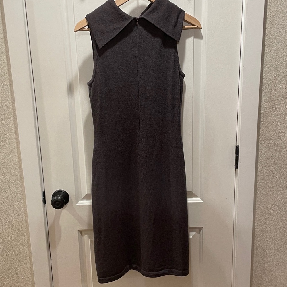 St. John Collection Santana Knit Sleeveless Cowl Neck Bodycon Dress - Picture 7 of 11